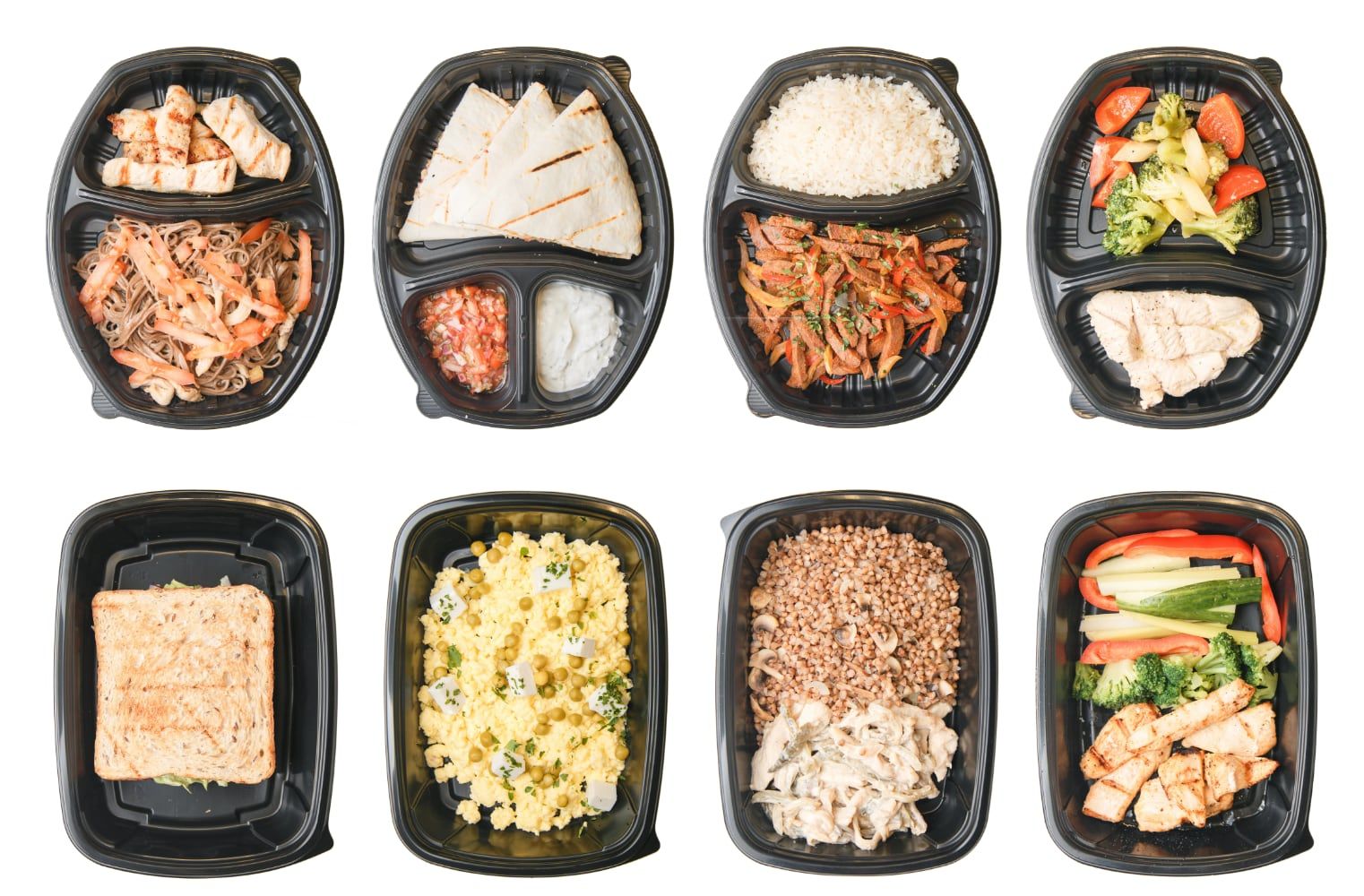 boxes of packed food